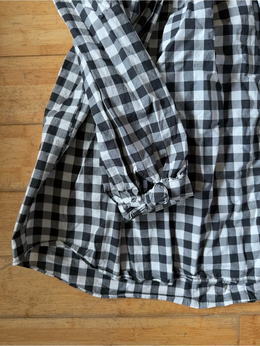 kate spade Black and White Gingham off the shoulder top